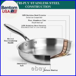 Pots and Pans Set, 3 Ply 11 Piece Stainless Steel Cookware Set, Oven Dishwasher