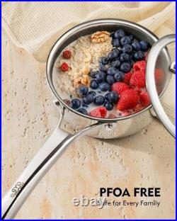 Pots and Pans Set Non Stick Stainless Steel Kitchen Cookware