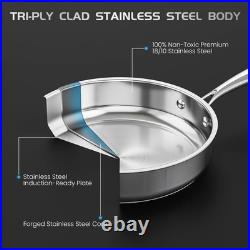 Pots and Pans Set Non Toxic, 16PCs Stainless Steel Cookware Set with Steamer