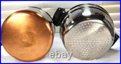 Pre-1968 Revere Ware 4 QT Steamer Insert Sauce Pot Oven Copper Bottom Pan Clean