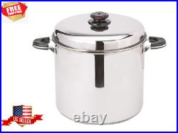 Precise Heat 24qt 12-Element''Waterless'' Stockpot with Deep Steamer Basket