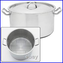 Precise Heat Large 42qt Waterless Stockpot T304 Stainless Steel Pot Cookware