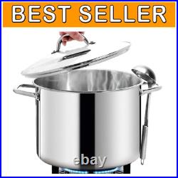 Premium 12 Quart Polished Stainless Steel Stock Pot Healthy Cooking Essential