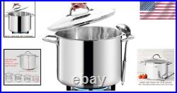 Premium 12 Quart Polished Stainless Steel Stock Pot Healthy Cooking Essential
