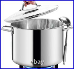 Premium 12 Quart Polished Stainless Steel Stock Pot Healthy Cooking Essential