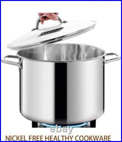 Premium 12 Quart Polished Stainless Steel Stock Pot Healthy Cooking Essential