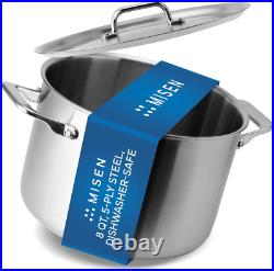 Premium 8QT 5-Ply Stainless Steel Stockpot Durable, Dishwasher Safe, Induction