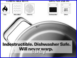 Premium 8QT 5-Ply Stainless Steel Stockpot Durable, Dishwasher Safe, Induction