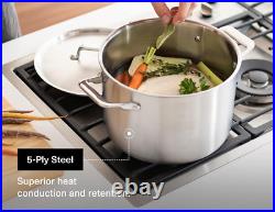 Premium 8QT 5-Ply Stainless Steel Stockpot Durable, Dishwasher Safe, Induction