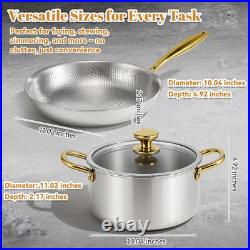 Premium Titanium Cookware Set 11 Pan & 9.45 Pot, Induction Safe