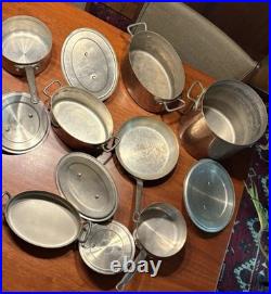 Premium Vintage Bourgeat Copper Cookware Set 7 Pieces +5 Lids #14-24 Pots Pans Premium Vintage Bourgeat Copper Cookware Set 7 Pieces +5 Lids #14-24 Pots Pans