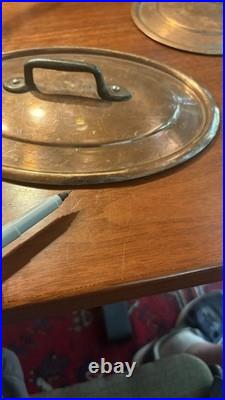 Premium Vintage Bourgeat Copper Cookware Set 7 Pieces +5 Lids #14-24 Pots Pans