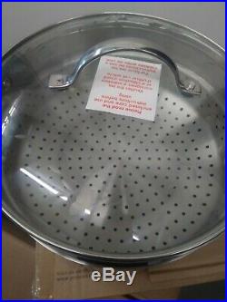 Princess Heritage Stainless Steel Classic 8 Qt Stockpot & steam withLid NIB 6103