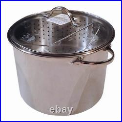 Princess House 12 Qt Stainless Steel Pot With Steamer Basket And Lid BRAND NEW