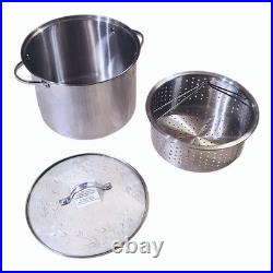 Princess House 12 Qt Stainless Steel Pot With Steamer Basket And Lid BRAND NEW