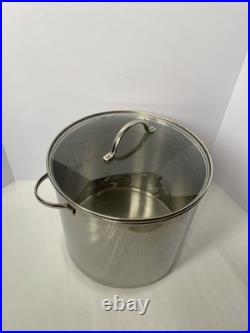 Princess House 20 Qt Stainless Steel Stock Pot / Pasta Pot with Etched Lid