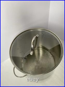 Princess House 20 Qt Stainless Steel Stock Pot / Pasta Pot with Etched Lid