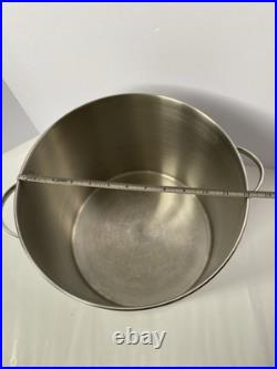 Princess House 20 Qt Stainless Steel Stock Pot / Pasta Pot with Etched Lid