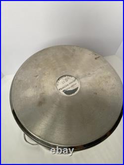 Princess House 20 Qt Stainless Steel Stock Pot / Pasta Pot with Etched Lid