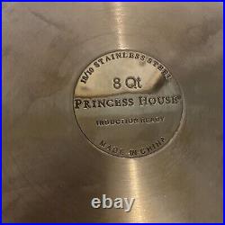 Princess House Heritage 8 Qt Simmer Pot With Etched Glass Lid