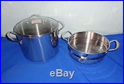 Princess House Heritage Stainless Steel 8-Qt. Stockpot & Steamer Insert #6103 New