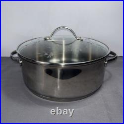 Princess House Heritage Tri-Ply 18/10 Stainless 4 qt Pot with Etched Glass Lid