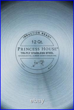 Princess House Heritage Tri-Ply Stainless Steel 12-Qt Stockpot with Lid (6725) NEW