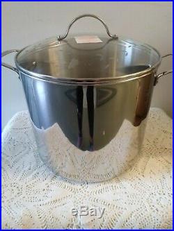 Princess House Stainless Steel 20 Qt. Stock Pot with steaming rack NIB # 6653 NEW
