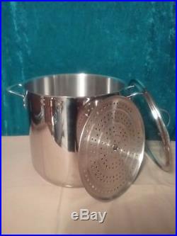 Princess House Stainless Steel 25-Qt. Stockpot With Steaming Rack 6713 NEW