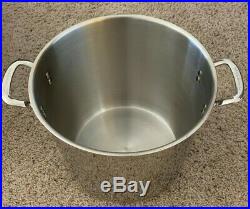 Princess House Stainless Steel 25qt/ Stockpot with Glass Lid & Steaming Rack Rare