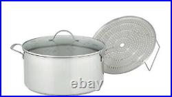 Princess House Stainless Steel Classic 15-Qt. Stockpot & Steaming Rack 6314