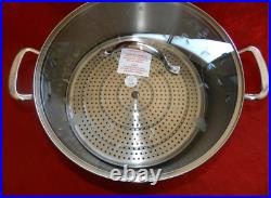 Princess House Stainless Steel Classic 25 Qt Stock Pot with Steaming Rack 6713