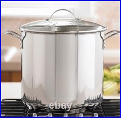 Princess House Stainless Steel Classic 25 Qt Stock Pot with Steaming Rack 6713