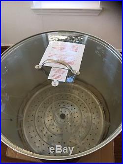 Princess House Stainless Steel Classic 60Qt Stockpot With Steaming rack. #5802