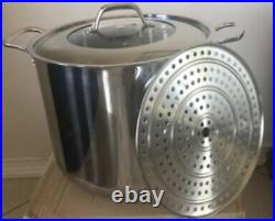 Princess House Stainless Steel Classic 60-Qt. Stockpot with Steaming Rack 5842