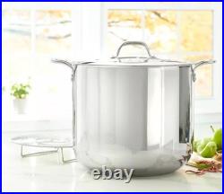 Princess House Stock Pot Stainless Steel 40 Qt WithSteaming Rack 5841 Olla New