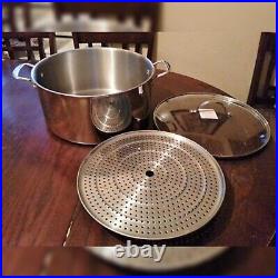 Princess house #6314 STAINLESS STEEL CLASSIC 15 QT STOCKPOT & STEAMING RACK