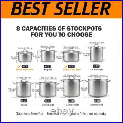 Professional 20 Quart Stockpot with Lid, Stainless Steel