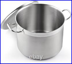 Professional 20 Quart Stockpot with Lid, Stainless Steel