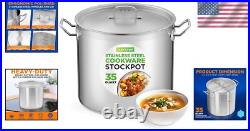 Professional 35 Quart Heavy-Duty Stockpot with Mirror Finish for Perfect Cooking