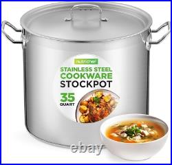 Professional 35 Quart Heavy-Duty Stockpot with Mirror Finish for Perfect Cooking