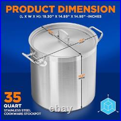 Professional 35 Quart Heavy-Duty Stockpot with Mirror Finish for Perfect Cooking