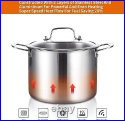 Professional Grade 18/10 Stainless Steel Cooking Pot 12 QT Stock Pot & Lid Professional Grade 18/10 Stainless Steel Cooking Pot 12 QT Stock Pot & Lid