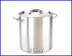Professional heavy duty stainless steel stock pot with lid 35x35cm 36.6 Litre