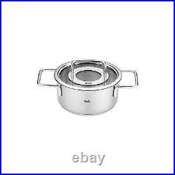 Pure Collection Stainless Steel 2.2 Quart Stock Pot with Glass Lid