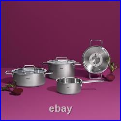 Pure Collection Stainless Steel 2.2 Quart Stock Pot with Glass Lid