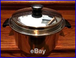 Quality Amway Queen Stainless Stock Pot Mint 5 Qt With Lid! Multi-ply 18/8