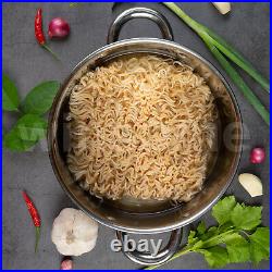 Quality Deep Stainless Steel Induction Stock Soup Pot Stew Casserole Glass Lid