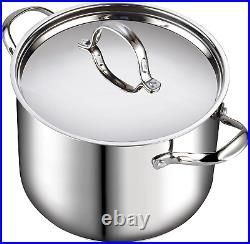 Quart Classic Stainless Steel Stockpot with Lid, 12-QT, Silver