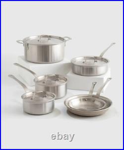 Quince 10-Piece Cookware Set 5-Ply Stainless Steel Non-Toxic Pots and Pans Set